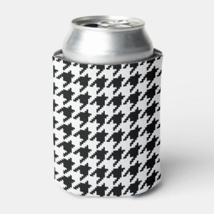 8 Bit Pixel Houndstooth Check Pattern Can Cooler