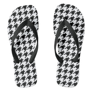 8 Bit Pixel Houndstooth Check Pattern Jandals