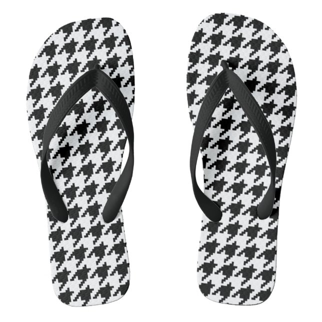 8 Bit Pixel Houndstooth Check Pattern Jandals (Footbed)