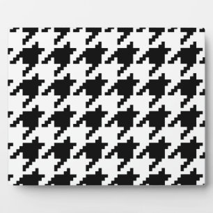 8 Bit Pixel Houndstooth Check Pattern Plaque