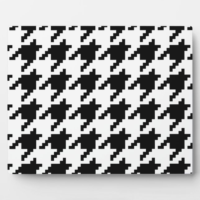 8 Bit Pixel Houndstooth Check Pattern Plaque (Front)