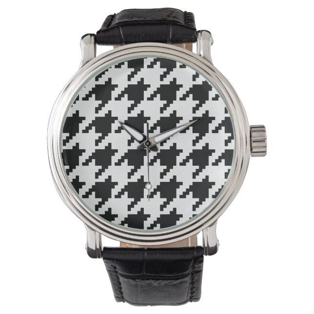 8 Bit Pixel Houndstooth Check Pattern Watch (Front)