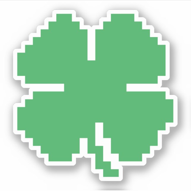 8 Bit Pixel Lucky Four Leaf Clover (Front)