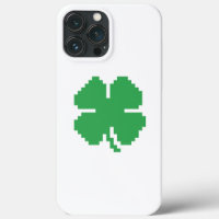 8 Bit Pixel Lucky Four Leaf Clover