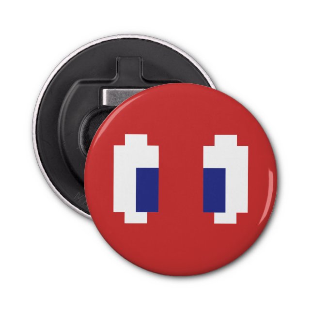 8 Bit Pixel Manga Eyes Bottle Opener (Front)