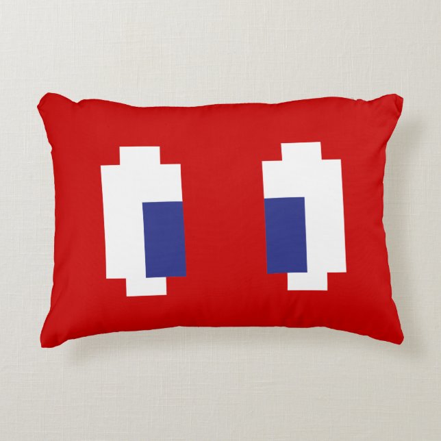 8 Bit Pixel Manga Eyes Decorative Cushion (Front)