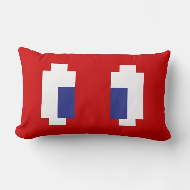 8 Bit Pixel Manga Eyes Lumbar Cushion (Front)