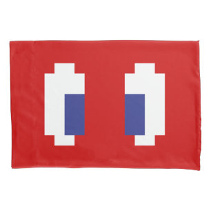 8 Bit Pixel Manga Eyes Pillowcase