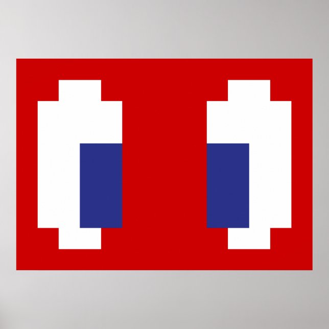 8 Bit Pixel Manga Eyes Poster (Front)