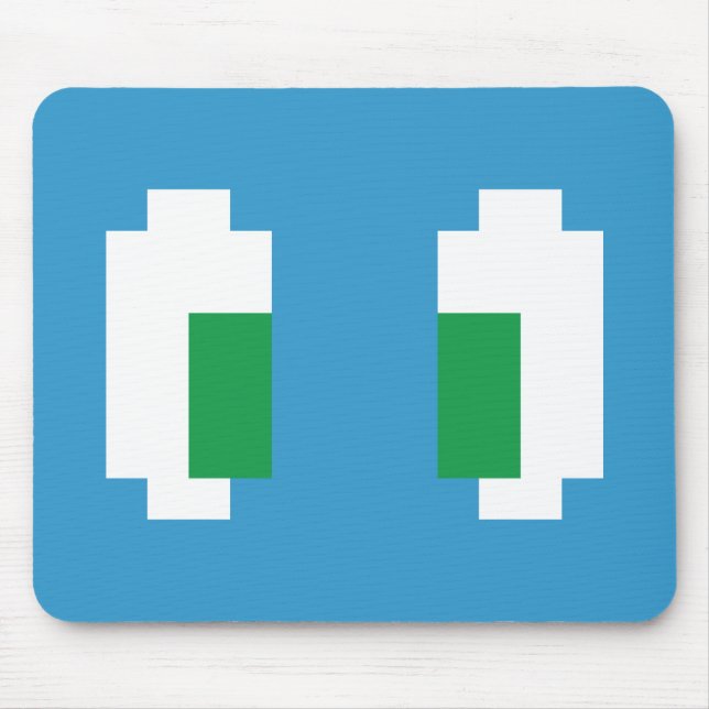 8 Bit Pixel Manga Green Eyes Mouse Pad (Front)