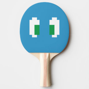 8 Bit Pixel Manga Green Eyes Ping Pong Paddle