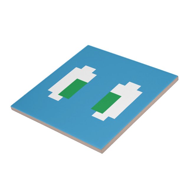 8 Bit Pixel Manga Green Eyes Tile (Side)