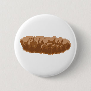 8 Bit Pixel Poop 6 Cm Round Badge