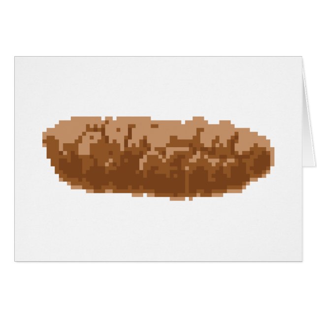 8 Bit Pixel Poop Greeting Card (Front Horizontal)
