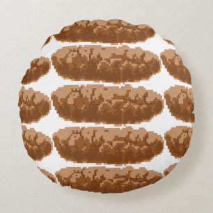 8 Bit Pixel Poop Round Cushion
