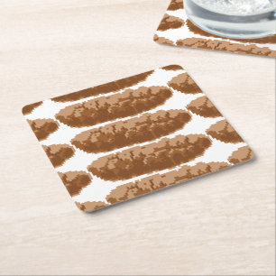8 Bit Pixel Poop Square Paper Coaster