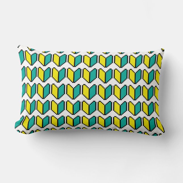 8 Bit Pixel Wakaba / Shoshinsha Mark Lumbar Cushion (Front)