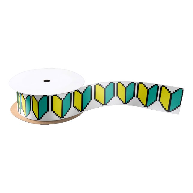 8 Bit Pixel Wakaba / Shoshinsha Mark Satin Ribbon (Spool)