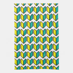 8 Bit Pixel Wakaba / Shoshinsha Mark Tea Towel