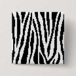 8 Bit Pixel Zebra Print Design Pattern 15 Cm Square Badge