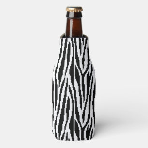 8 Bit Pixel Zebra Print Design Pattern Bottle Cooler
