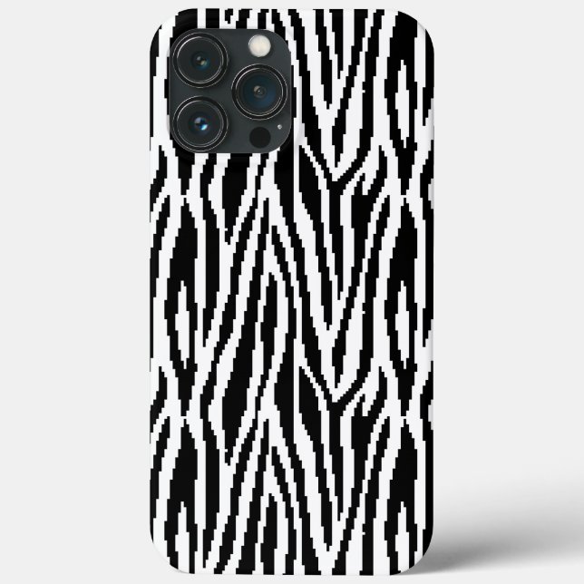 8 Bit Pixel Zebra Print Design Pattern Case-Mate iPhone Case (Back)