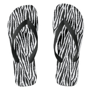 8 Bit Pixel Zebra Print Design Pattern Jandals