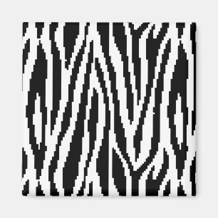 8 Bit Pixel Zebra Print Design Pattern Magnet
