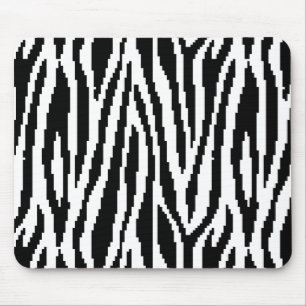 8 Bit Pixel Zebra Print Design Pattern Mouse Pad
