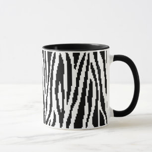 8 Bit Pixel Zebra Print Design Pattern Mug
