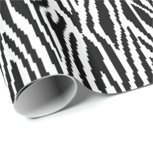 8 Bit Pixel Zebra Print Design Pattern Wrapping Paper