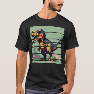8-bit Pixelated Dinosaur T-Shirt