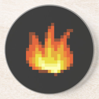 8 Bit Pixeled Fire Coaster