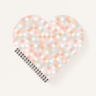 8-Bit Rainbow Pixel Block Computer Game Notebook