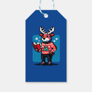 8-Bit Reindeer Reader: Christmas Joy Gift Tags