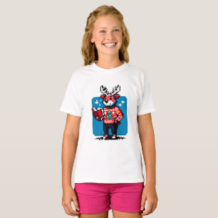 8-Bit Reindeer Reader: Christmas Joy T-Shirt