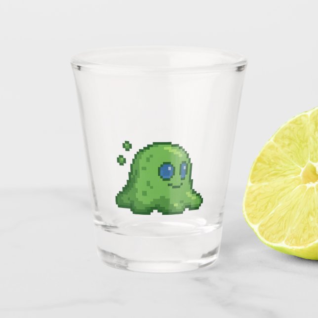8-bit Retro Blob Shot Glass (Front)