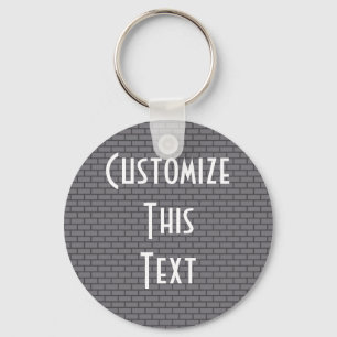 8-Bit Retro Brick, Grey Key Ring