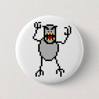 8-bit Retro Ski Free Yeti 6 Cm Round Badge