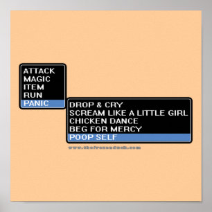 8 Bit RPG Battle Menu Poster