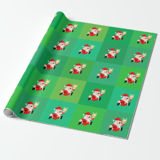 8-Bit Santa Claus Christmas Wrapping Paper
