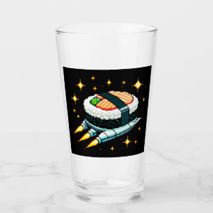 8-Bit Space Sushi Adventure - Cosmic Cuisine Art Glass
