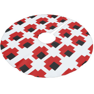 8 Bit Spooky Red Eyes Brushed Polyester Tree Skirt