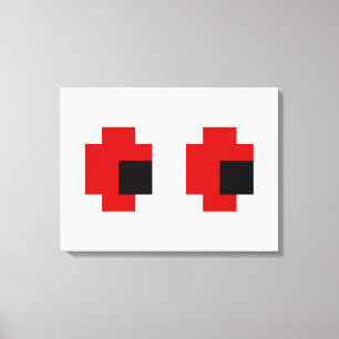 8 Bit Spooky Red Eyes Canvas Print