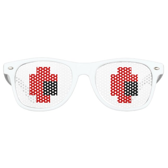 8 Bit Spooky Red Eyes Retro Sunglasses (Front)