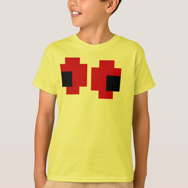 8 Bit Spooky Red Eyes T-Shirt (Front)