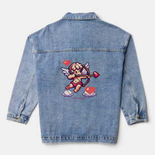 8 bit Valentine's Day classic/vintage Cupid Denim Jacket