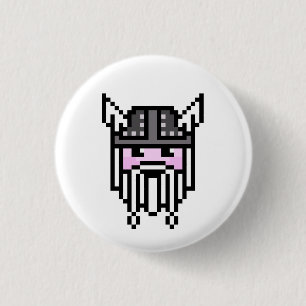 8 Bit Viking 3 Cm Round Badge