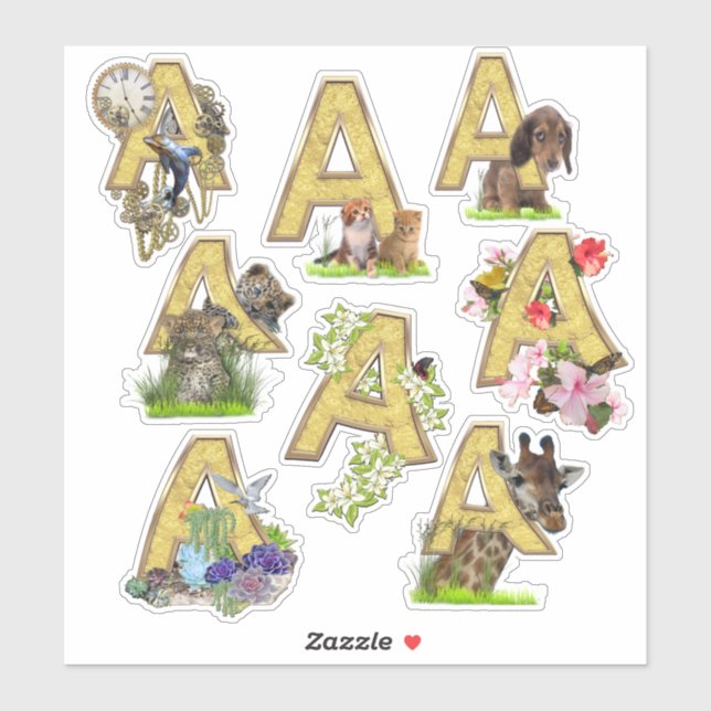 8 Capital A  Stickers (Sheet)