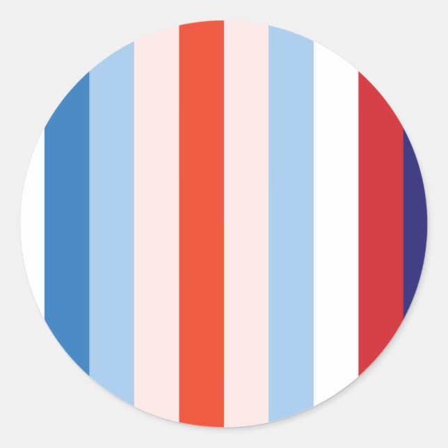 8 Colour Combination Classic Round Sticker (Front)